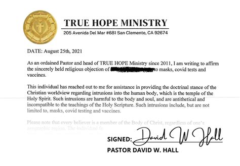 All the scripture references,” Destiny Christian Church Pastor Greg Fairrington told ABC10 earlier this summer. . Religious exemption vaccination letter example bible verse